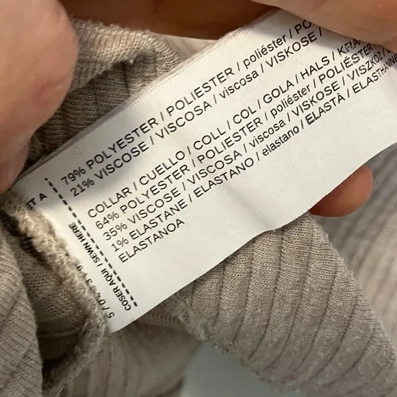 Mango MNG Ribbed Textured Taupe Sweater - Picture 4 of 5